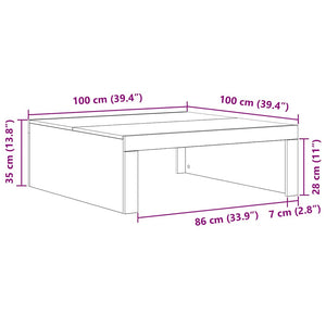 Τραπεζάκι σαλονιού Μαύρη Οξυά 100 x 100 x 35 cm - Pakobazaar
