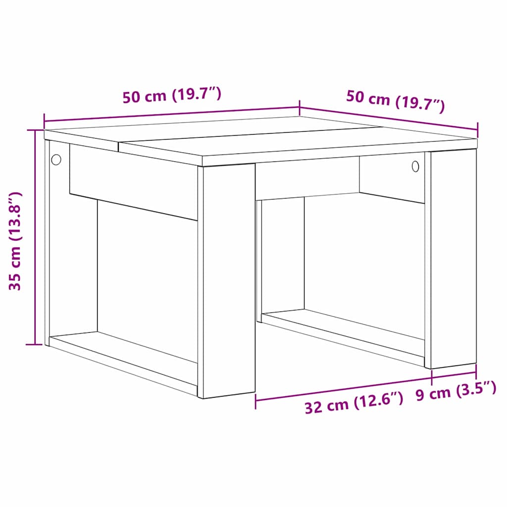 Τραπεζάκι σαλονιού Μαύρη Οξυά 50 x 50 x 35 cm