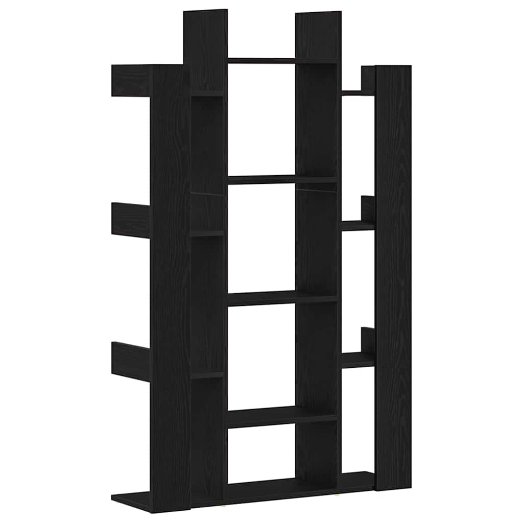 Βιβλιοθήκη Μαύρη Οξυά 86 x 25,5 x 140 εκ Επεξεργασμένο ξύλο