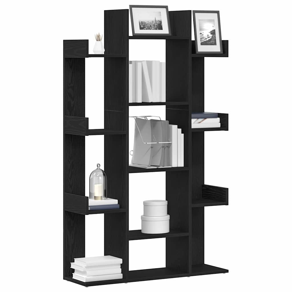 Βιβλιοθήκη Μαύρη Οξυά 86 x 25,5 x 140 εκ Επεξεργασμένο ξύλο