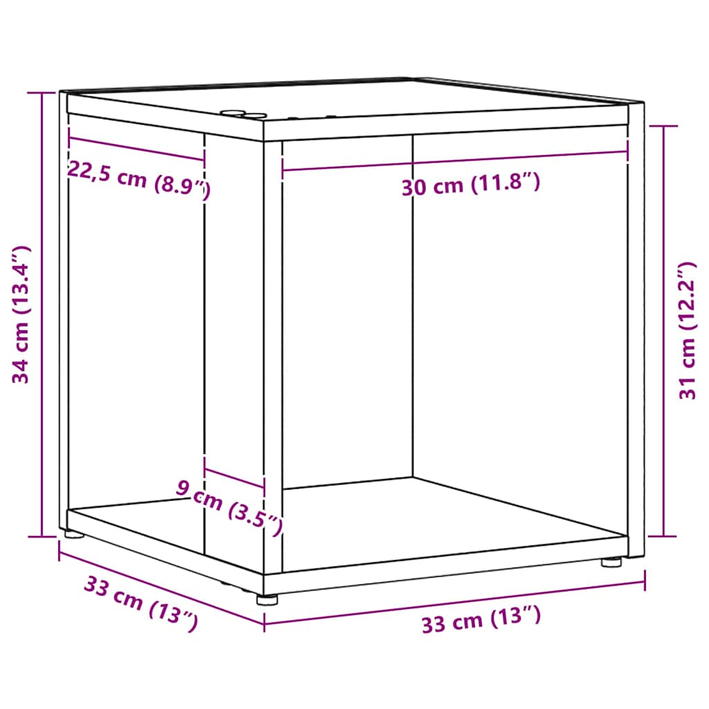 Γωνιακά ράφια Μαύρη Οξυά 33 x 33 x 34,5 cm Επεξεργασμένο ξύλο - Pakobazaar
