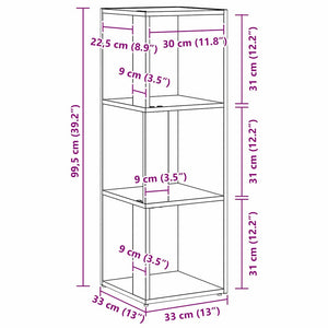 Γωνιακά ράφια 33 x 33 x 100 cm Επεξεργασμένο Ξύλο Μαύρη Δρυς