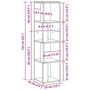 Γωνιακά ράφια 33 x 33 x 132 εκ. Επεξεργασμένο Ξύλο Μαύρη Οξυά
