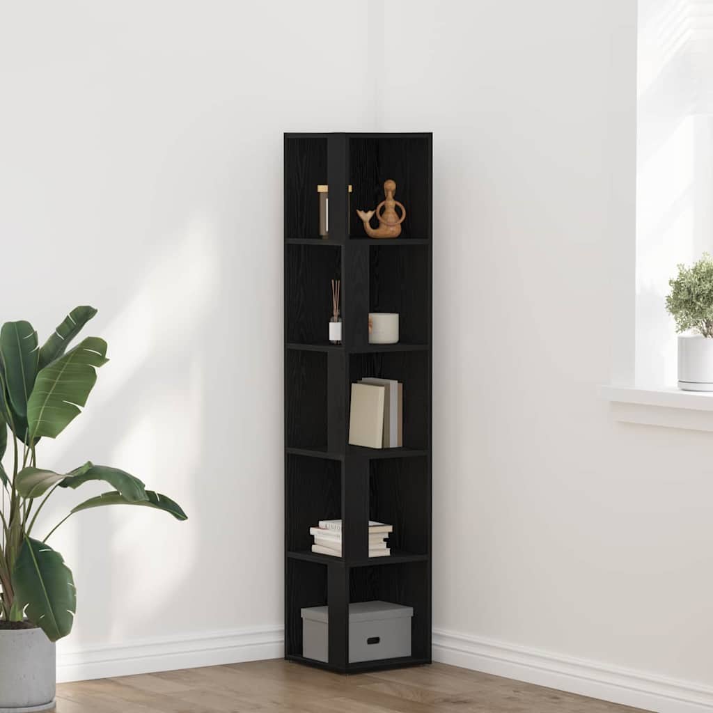 Γωνιακά ράφια Μαύρη Οξυά 33 x 33 x 164,5 cm Επεξεργασμένο ξύλο - Pakobazaar