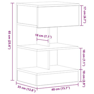 Κομοδίνο Μαύρη Οξυά 40 x 35 x 65 εκ. Επεξεργασμένο Ξύλο