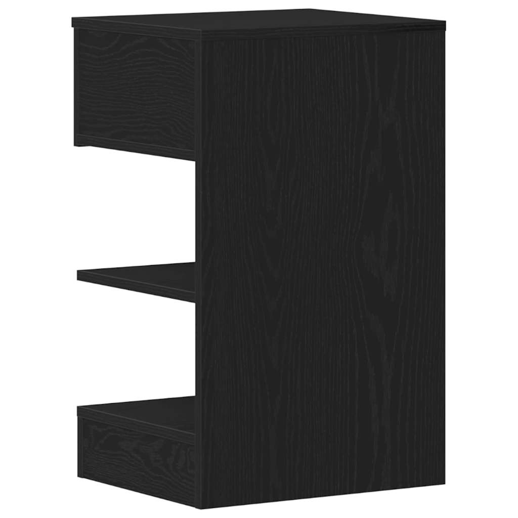 Κομοδίνο 2 pcs Μαύρη Οξυά 40 x 35 x 65 εκ. Επεξεργασμένο ξύλο