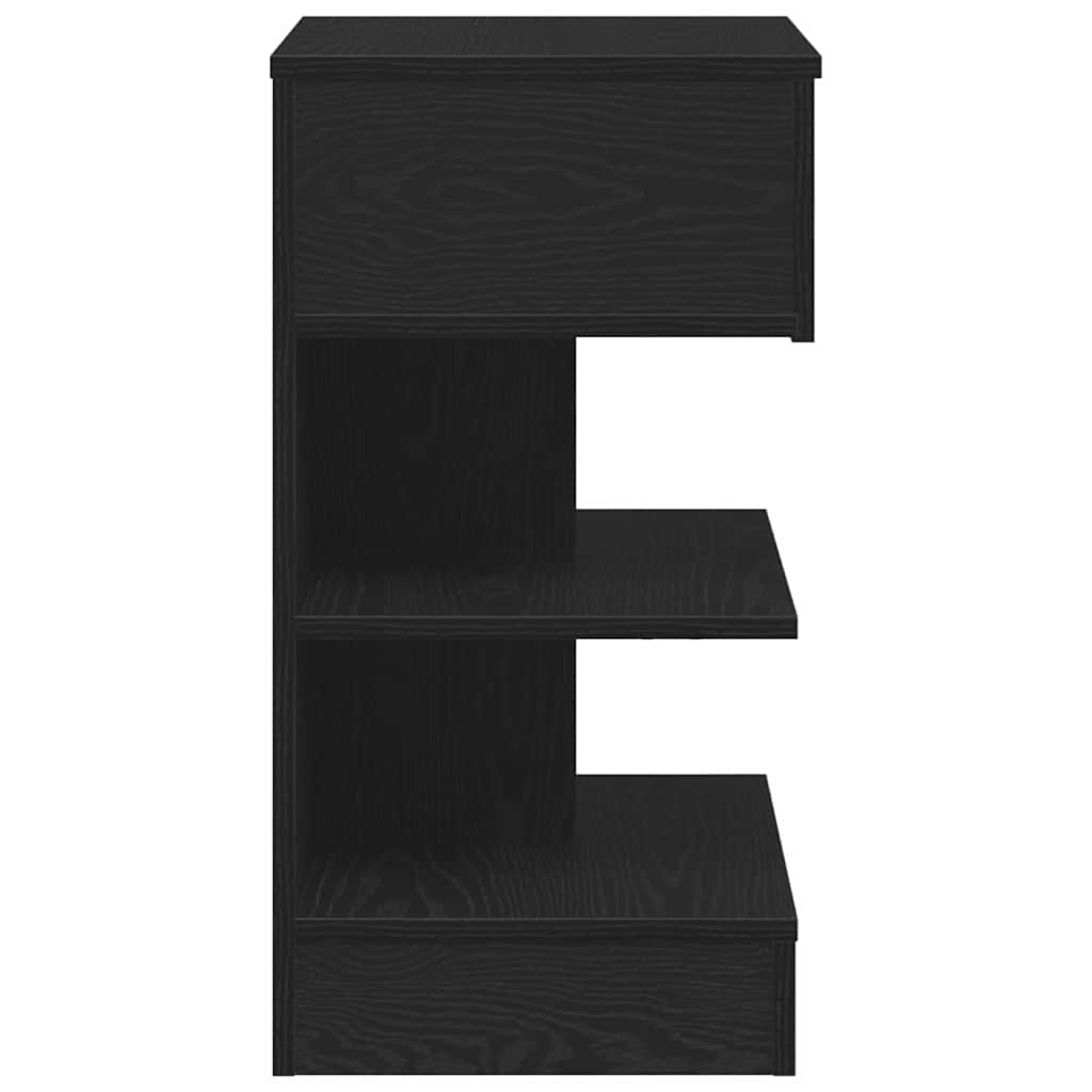 Κομοδίνο 2 pcs Μαύρη Οξυά 40 x 35 x 65 εκ. Επεξεργασμένο ξύλο