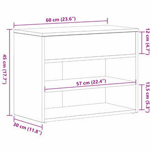 Πάγκος για παπούτσια 60 x 30 x 45 cm Επεξεργασμένο Ξύλο