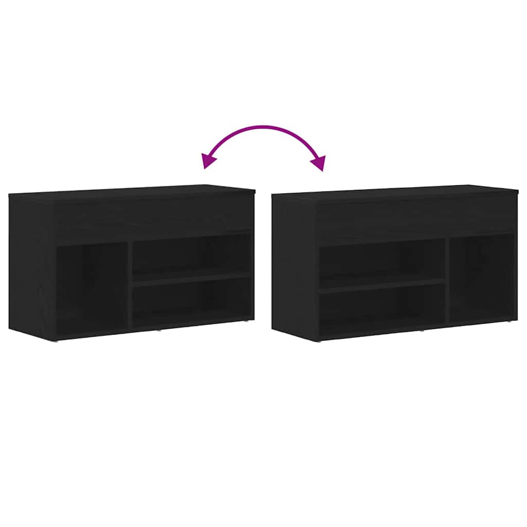 Πάγκος για παπούτσια με ράφι Μαύρη Οξυά 80 x 30 x 45 cm