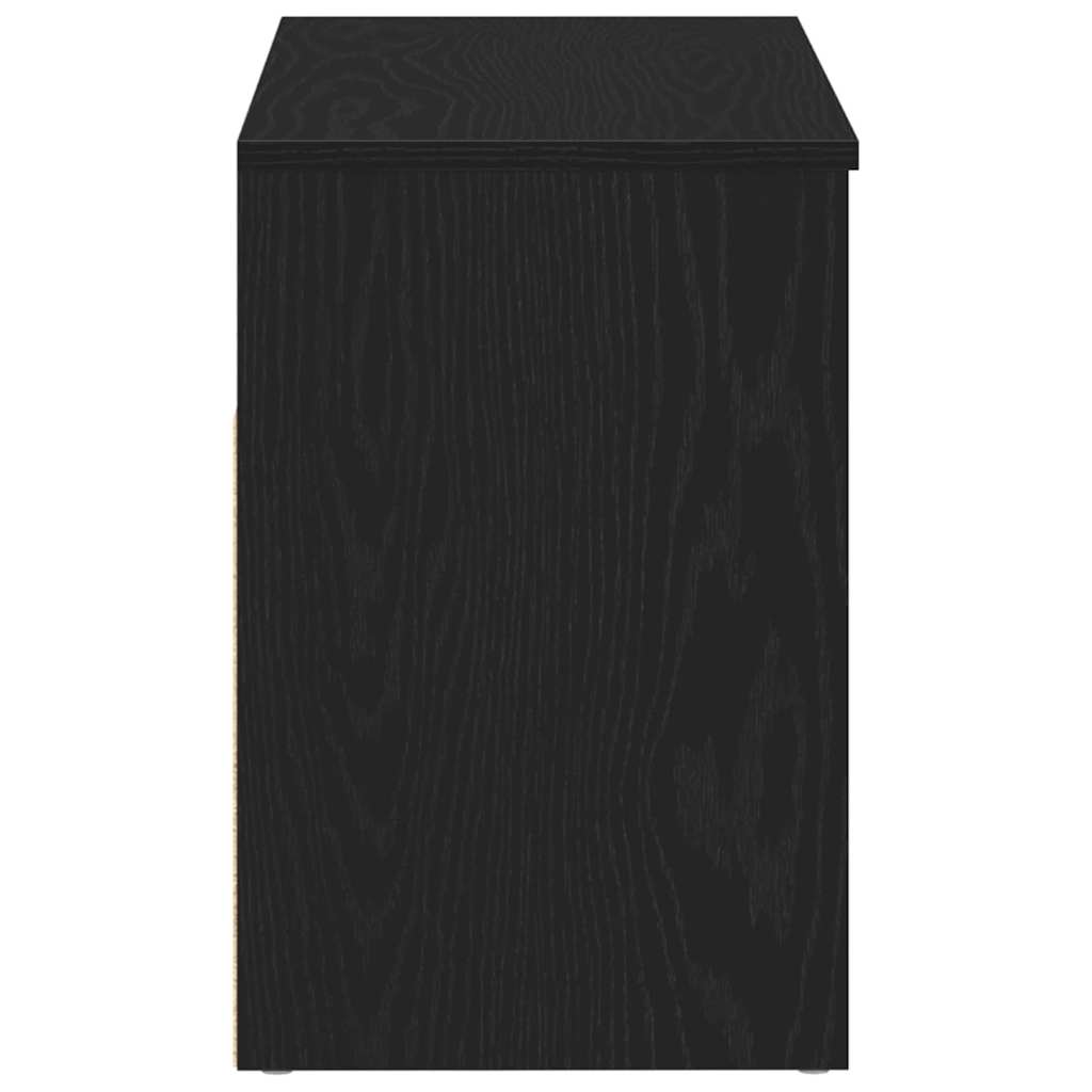Πάγκος για παπούτσια με ράφι Μαύρη Οξυά 80 x 30 x 45 cm