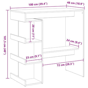 Τραπέζι μπαρ Μαύρη Οξυά 100 x 48 x 101,5 εκ. Επεξεργασμένο ξύλο - Pakobazaar