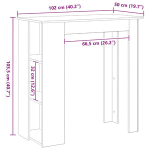 Τραπέζι μπαρ 102 x 50 x 103,5 εκ. Επεξεργασμένο Ξύλο Μαύρη Οξυά