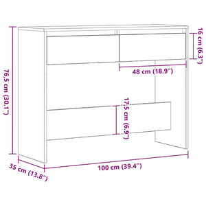 Τραπέζι κονσόλας με συρτάρι Μαύρη Οξυά 100 x 35 x 76,5 εκ. - Pakobazaar