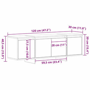 Ντουλάπι TV Μαύρη Οξυά 120 x 30 x 40,5 εκ. Επεξεργασμένο ξύλο - Pakobazaar