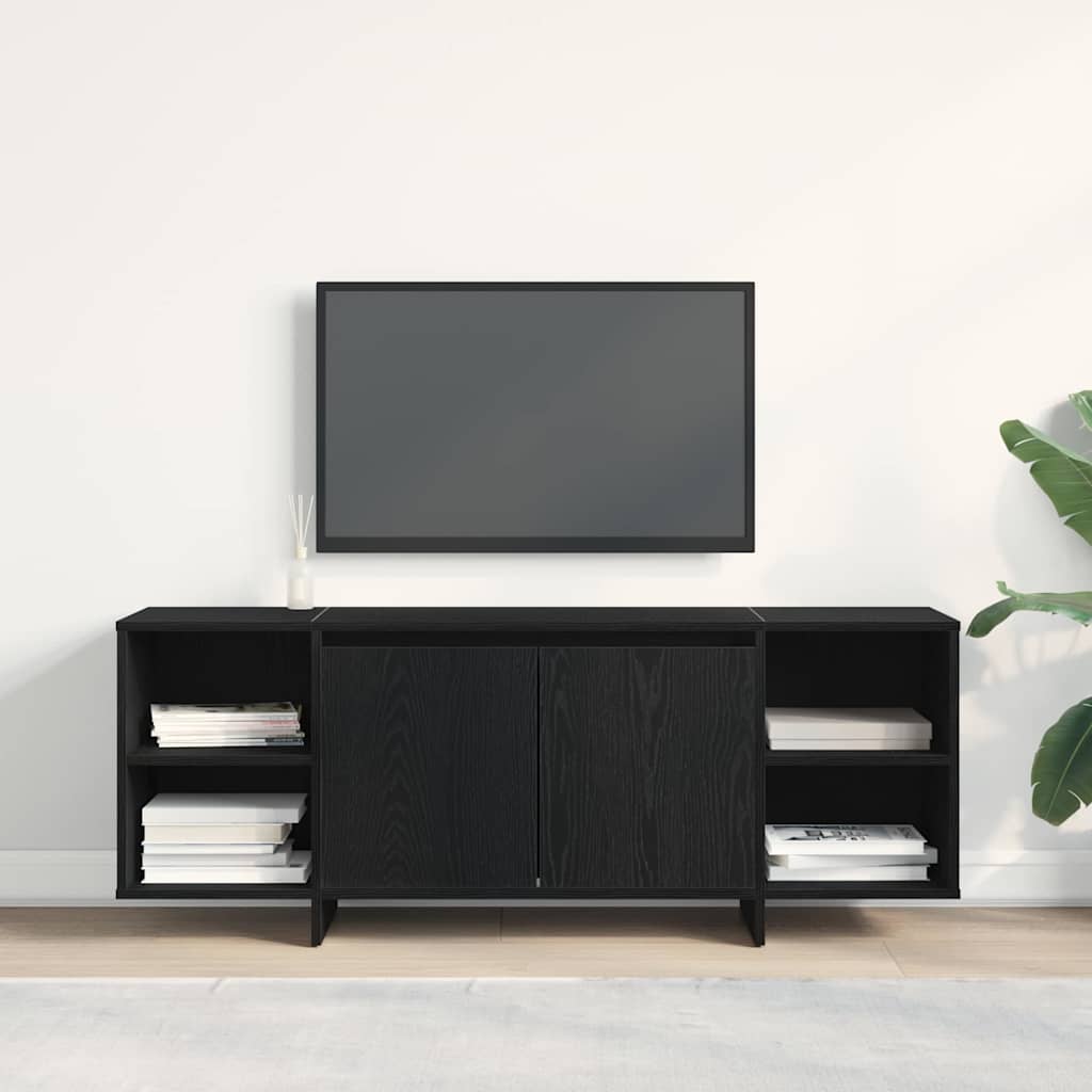 Ντουλάπι TV 130 x 35 x 50 εκ Μαύρη Δρυς Επεξεργασμένο Ξύλο