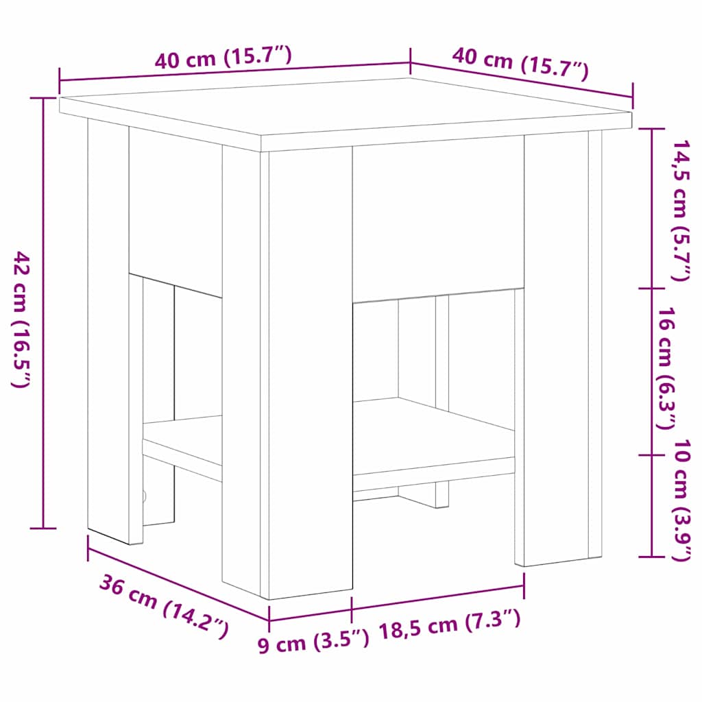 Τραπεζάκι σαλονιού Μαύρη Οξυά 40 x 40 x 42 cm