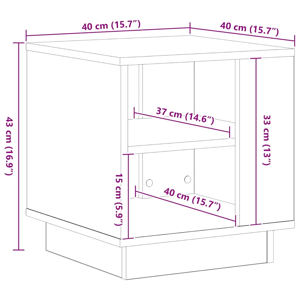 Τραπεζάκι σαλονιού Μαύρη Οξυά 40 x 40 x 43 cm - Pakobazaar