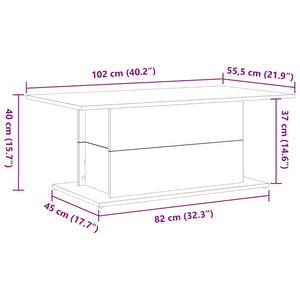 Τραπεζάκι σαλονιού Μαύρη Οξυά 102 x 55,5 x 40 cm