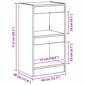 Βιβλιοθήκη 2 επίπεδα 40 x 30 x 71,5 εκ. Επεξεργασμένο Ξύλο