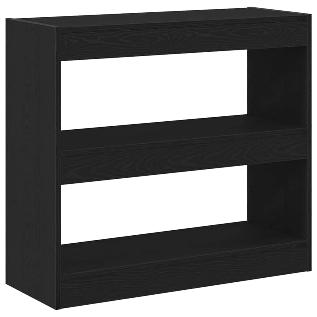 Βιβλιοθήκη 2 pcs Μαύρη Οξυά 80 x 30 x 72 εκ Επεξεργασμένο ξύλο