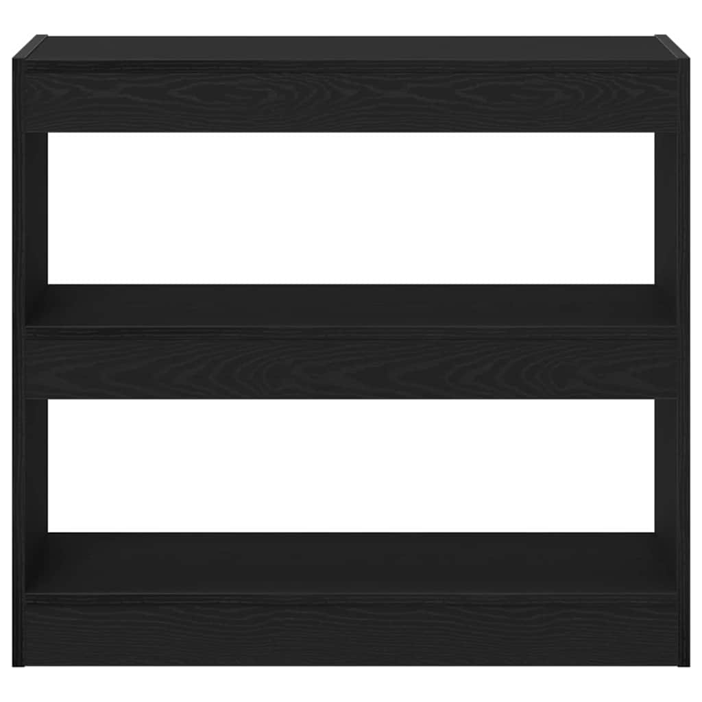 Βιβλιοθήκη 2 pcs Μαύρη Οξυά 80 x 30 x 72 εκ Επεξεργασμένο ξύλο