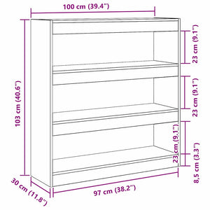 Βιβλιοθήκη artisan δρυς 100 x 30 x 103 εκ. Επεξεργασμένο ξύλο - Pakobazaar