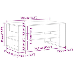 Τραπεζάκι σαλονιού Artisan Oak 102 x 55 x 45 εκ. - Pakobazaar