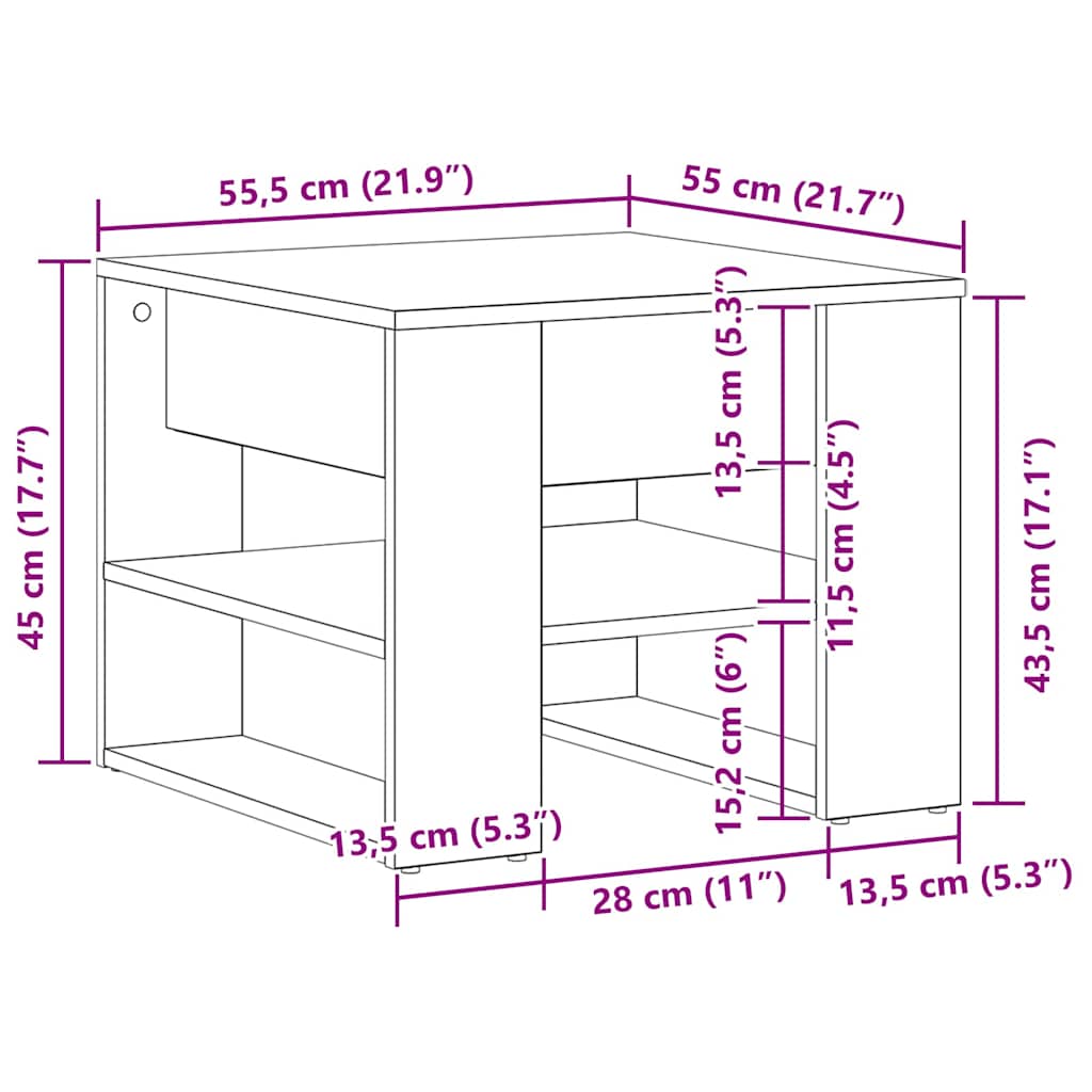 Τραπεζάκι σαλονιού Μαύρη Οξυά 55,5 x 55 x 45 cm - Pakobazaar