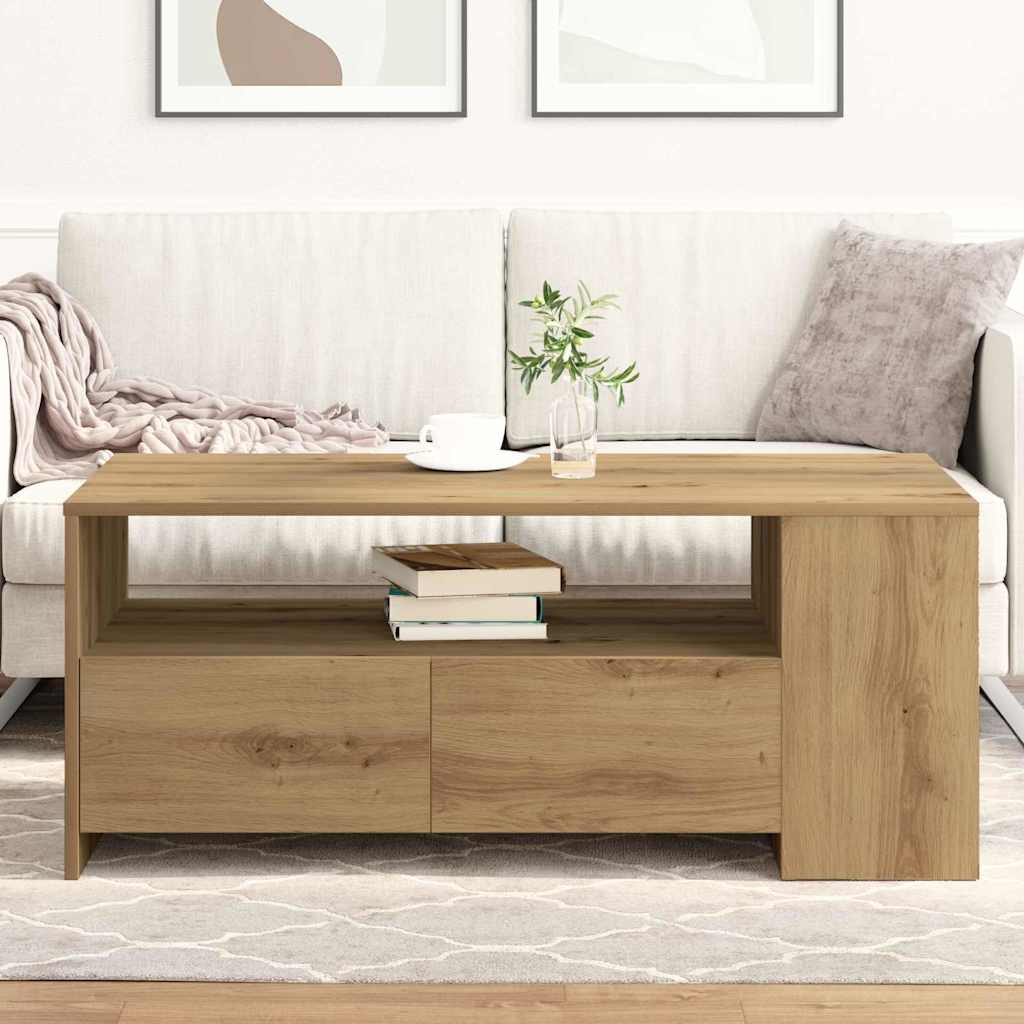 Τραπεζάκι σαλονιού με συρτάρι Artisan Oak 102 x 55 x 43,5 εκ. - Pakobazaar