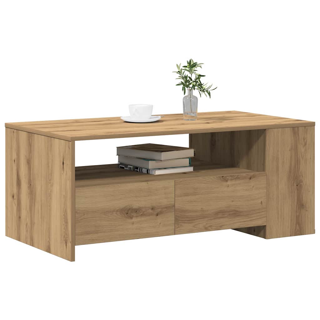 Τραπεζάκι σαλονιού με συρτάρι Artisan Oak 102 x 55 x 43,5 εκ. - Pakobazaar