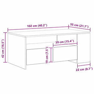 Τραπεζάκι σαλονιού με συρτάρι Artisan Oak 102 x 55 x 43,5 εκ. - Pakobazaar