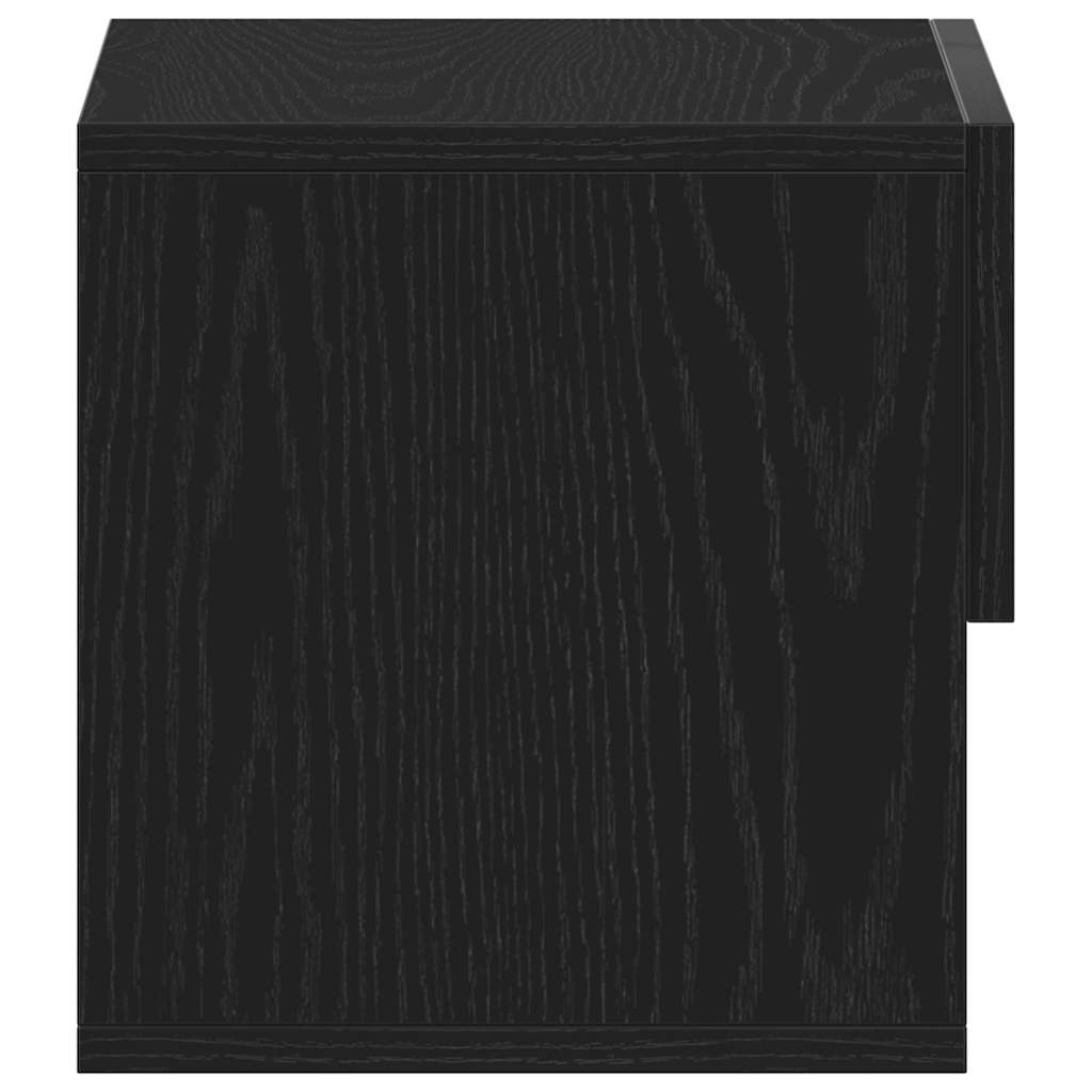 Κομοδίνο 2 pcs Μαύρη Οξυά 46 x 30 x 30 εκ Επεξεργασμένο ξύλο