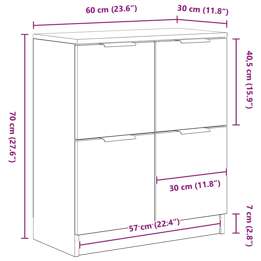 Πλαϊνό γραφείο Μαύρη Οξυά 60 x 30 x 70 εκ. Επεξεργασμένο ξύλο - Pakobazaar