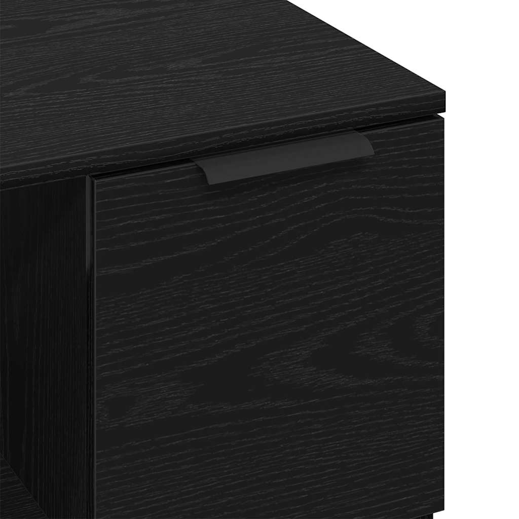 Τραπεζάκι σαλονιού with Drawer Μαύρη δρυς 50 x 50 x 36 εκ.