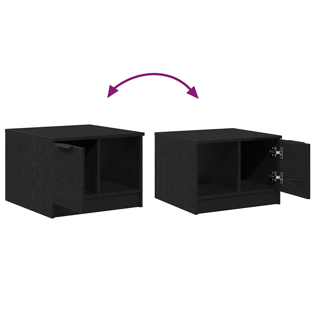 Τραπεζάκι σαλονιού with Drawer Μαύρη δρυς 50 x 50 x 36 εκ.