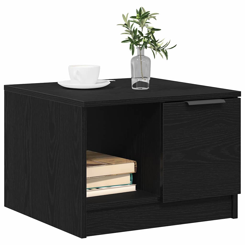 Τραπεζάκι σαλονιού with Drawer Μαύρη δρυς 50 x 50 x 36 εκ.