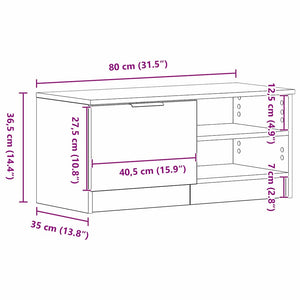 Ντουλάπι TV 80 x 35 x 36,5 cm Μαύρη Οξυά Επεξεργασμένο Ξύλο