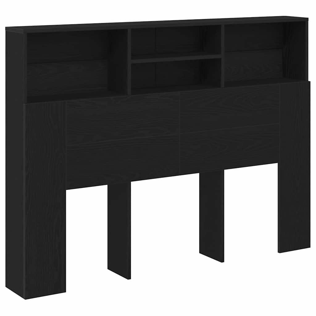 Κρεβάτι με Κεφαλάρι με ράφι Μαύρη Οξυά 140 x 19 x 103,5 cm - Pakobazaar
