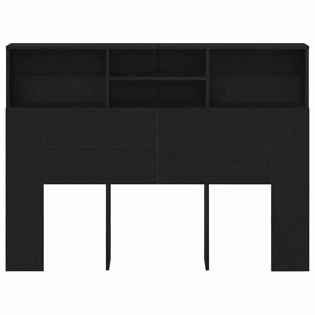 Κρεβάτι με Κεφαλάρι με ράφι Μαύρη Οξυά 140 x 19 x 103,5 cm - Pakobazaar