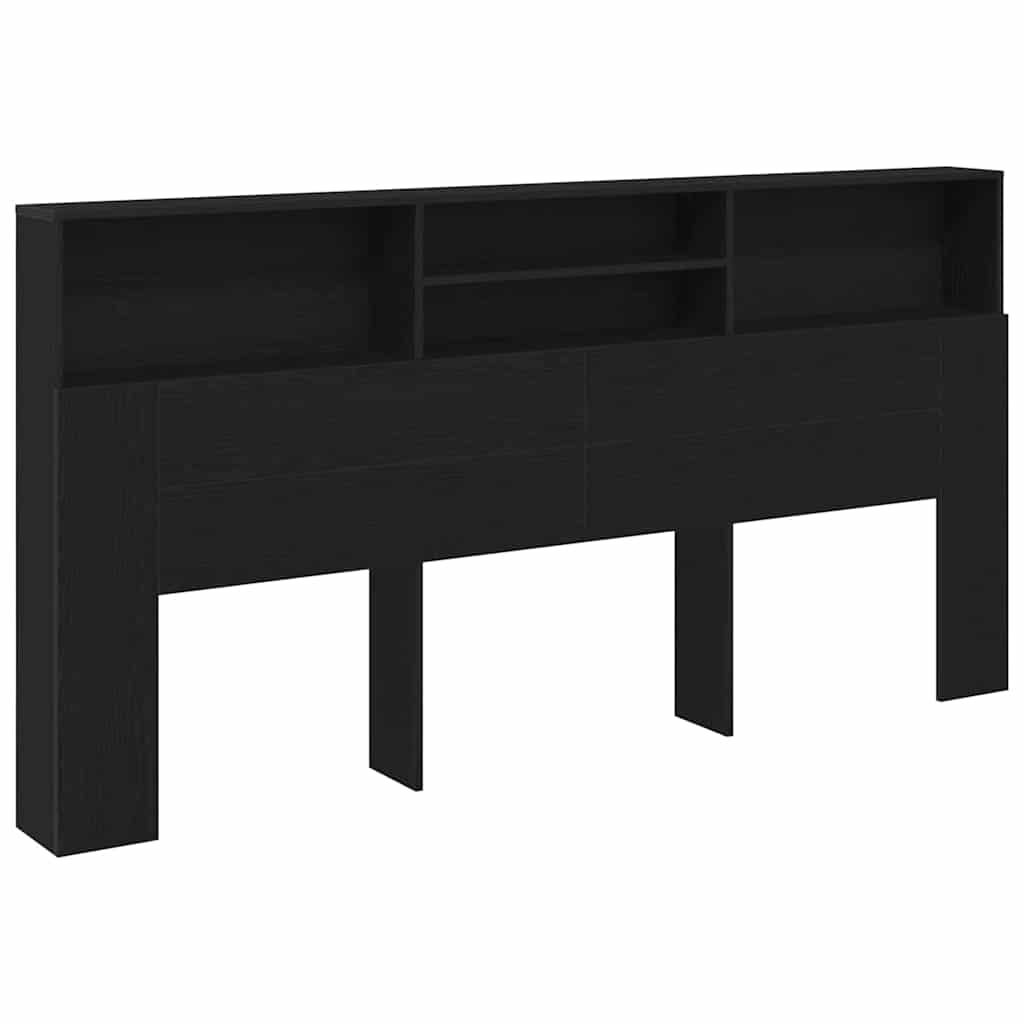 Κρεβάτι με Κεφαλάρι με ράφι Μαύρη Οξυά 200 x 19 x 103,5 cm - Pakobazaar