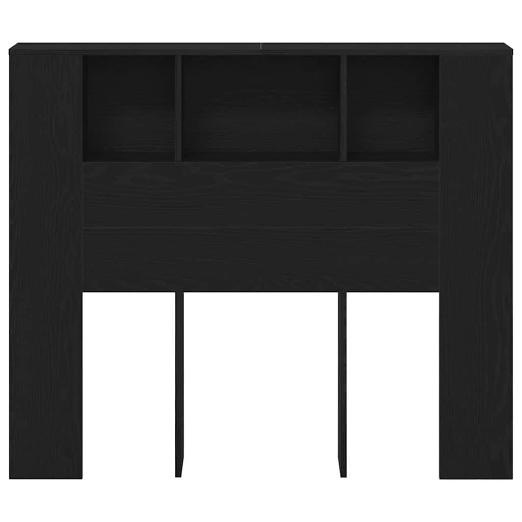 Κρεβάτι με Κεφαλάρι με ράφι Μαύρη Οξυά 120 x 18.5 x 102.5 εκ - Pakobazaar