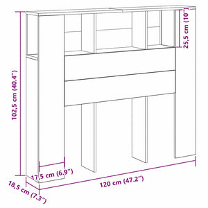 Κρεβάτι με Κεφαλάρι με ράφι Μαύρη Οξυά 120 x 18.5 x 102.5 εκ - Pakobazaar