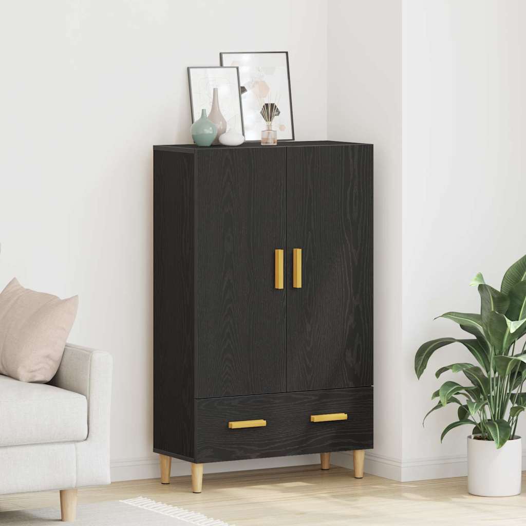 Highboard Μαύρη Οξυά 70 x 31 x 115 εκ Επεξεργασμένο ξύλο