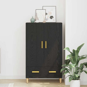Highboard Μαύρη Οξυά 70 x 31 x 115 εκ Επεξεργασμένο Ξύλο