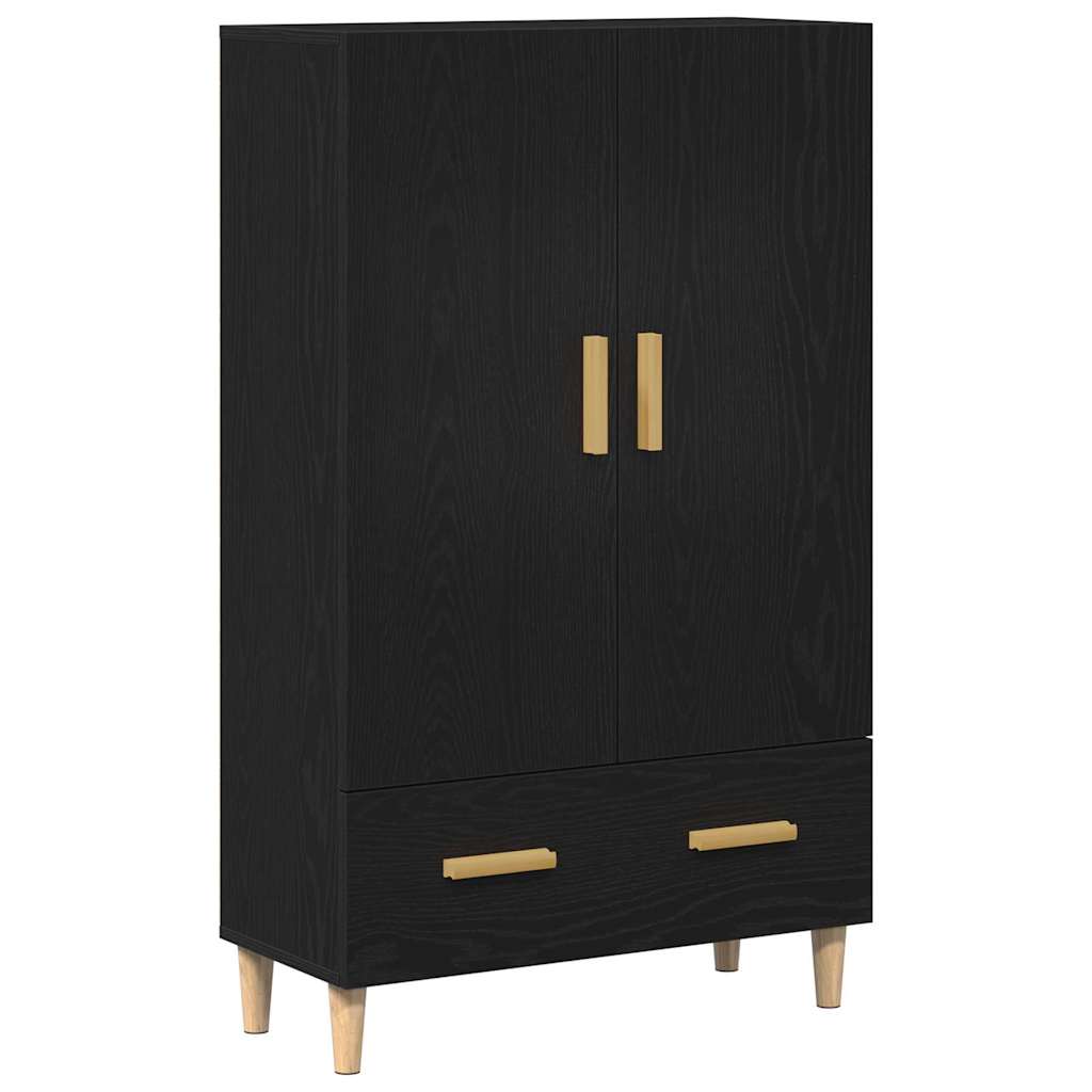Highboard Μαύρη Οξυά 70 x 31 x 115 εκ Επεξεργασμένο ξύλο