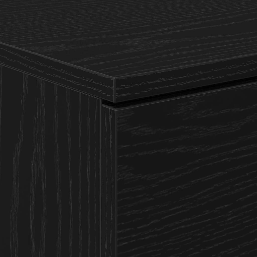 Κομοδίνο 2 pcs Μαύρη Οξυά 40 x 65 x 65 εκ. Επεξεργασμένο ξύλο