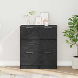 Πλαϊνό γραφείο με συρτάρι 2 pcs Μαύρη Οξυά 30 x 30 x 70 εκ. - Pakobazaar