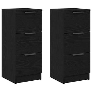 Πλαϊνό γραφείο με συρτάρι 2 pcs Μαύρη Οξυά 30 x 30 x 70 εκ. - Pakobazaar