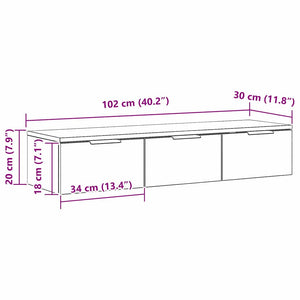 Ντουλάπα Τοίχου Μαύρη Οξυά 102 x 30 x 20 εκ. Επεξεργασμένο Ξύλο