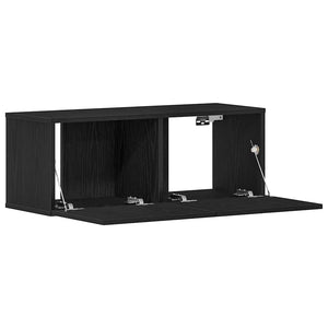 Ντουλάπι TV 2 pcs Μαύρη Οξυά 80 x 30 x 30 εκ Επεξεργασμένο ξύλο - Pakobazaar